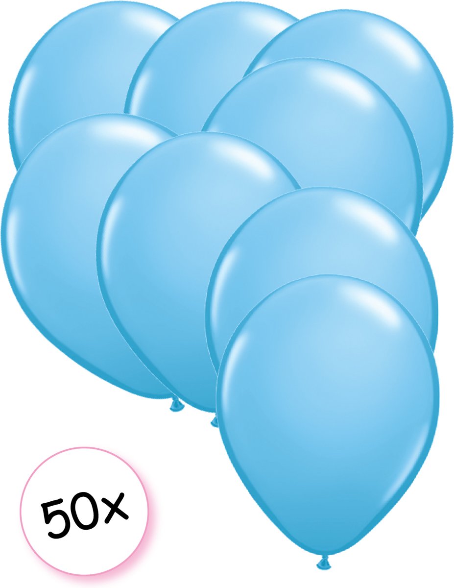 Ballonnen Licht blauw 50 stuks 27 cm